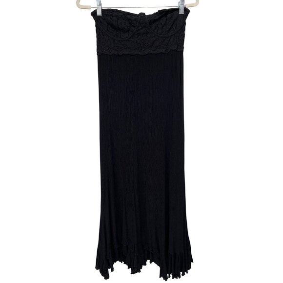 Free People Adella Corset Maxi Dress Size XS Strapless Lace Smocked Whimsigoth - Picture 2 of 8